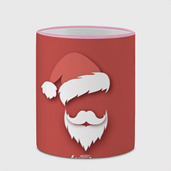 Кружка 3D Merry Christmas Счастливого Рождества, цвет: 3D-розовый кант — фото 2