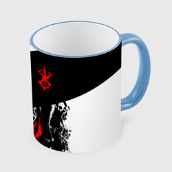 Кружка цветная Берсерк черная маска с логотипом