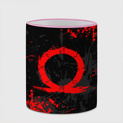 Кружка 3D GOD OF WAR LOGO RED, БРЫЗГИ КРАСОК, цвет: 3D-розовый кант — фото 2
