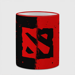 Кружка 3D DOTA 2 БРЫЗГИ КРАСОК, КРАСНО ЧЁРНЫЙ ЛОГО, цвет: 3D-красный кант — фото 2
