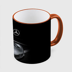 Кружка 3D Mercedes-Benz motorsport black, цвет: 3D-оранжевый кант