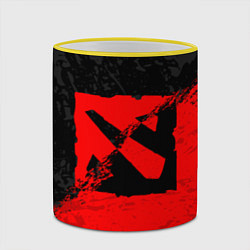 Кружка 3D DOTA 2 RED BLACK LOGO, БРЫЗГИ КРАСОК, цвет: 3D-желтый кант — фото 2