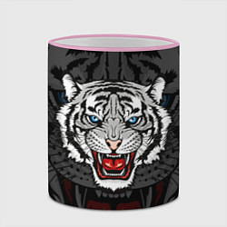 Кружка 3D ЧЁРНЫЙ ТИГР BLACK TIGER УЗОР, цвет: 3D-розовый кант — фото 2