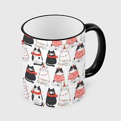 Кружка цветная НОВОГОДНИЕ КОТИКИ 2022