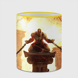 Кружка 3D GOD OF WAR КРАТОС В ЦЕПЯХ, цвет: 3D-желтый кант — фото 2