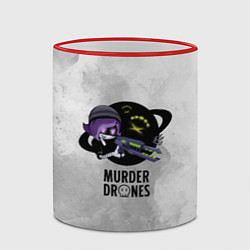 Кружка 3D Murder Drones Дроны Убийцы, цвет: 3D-красный кант — фото 2