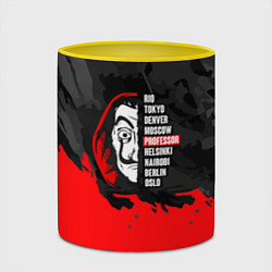 Кружка 3D La Casa de Papel Professor, цвет: 3D-белый + желтый — фото 2