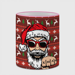 Кружка 3D Bad Santa Плохой Санта, цвет: 3D-розовый кант — фото 2