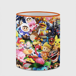 Кружка 3D SUPER SMASH BROS ГЕРОИ ИГРЫ, цвет: 3D-оранжевый кант — фото 2