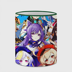 Кружка 3D ГЕРОИ ИГРЫ GENSHIN IMPACT, цвет: 3D-зеленый кант — фото 2