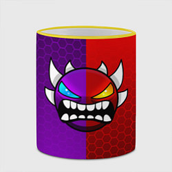 Кружка 3D Geometry Dash: Violet x Red, цвет: 3D-желтый кант — фото 2