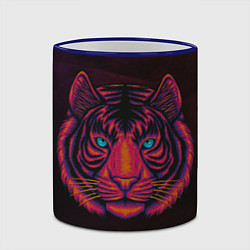 Кружка 3D Тигр Tiger голова, цвет: 3D-синий кант — фото 2