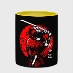 Кружка 3D МОТО САМУРАЙ С КАТАНОЙ JAPAN SAMURAI, цвет: 3D-белый + желтый — фото 2