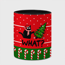 Кружка 3D WHAT КОТИК CAT, цвет: 3D-белый + черный — фото 2