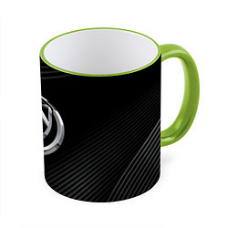 Кружка 3D Buick Black wave background, цвет: 3D-светло-зеленый кант