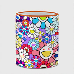 Кружка 3D Цветы Takashi Murakami, цвет: 3D-оранжевый кант — фото 2