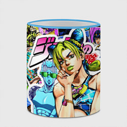 Кружка 3D JoJos Bizarre Adventure - Джолин Кудзё, цвет: 3D-небесно-голубой кант — фото 2