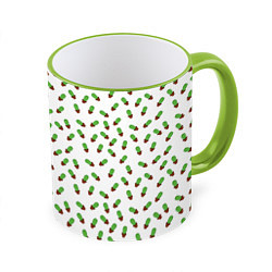 Кружка 3D Кактусы узор, цвет: 3D-светло-зеленый кант