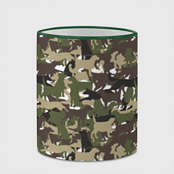 Кружка 3D Камуфляж из Собак Camouflage, цвет: 3D-зеленый кант — фото 2