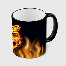 Кружка цветная Тигр В Пламени
