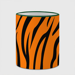 Кружка 3D Текстура тиграtiger, цвет: 3D-зеленый кант — фото 2