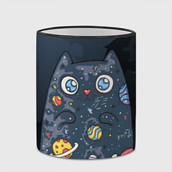 Кружка 3D Космический кот в планетах, цвет: 3D-черный кант — фото 2