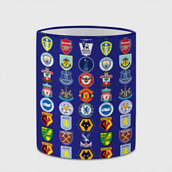 Кружка 3D Футбольные клубы Английской Премьер Лиги, цвет: 3D-синий кант — фото 2