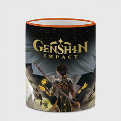 Кружка 3D ГЕНШИН ИМПАКТ ЧЖУН ЛИ GENSHIN IMPACT, цвет: 3D-оранжевый кант — фото 2