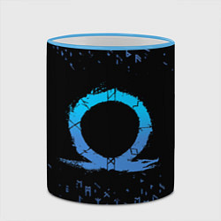 Кружка 3D БОГ ВОЙНЫ СИМВОЛ КРАТОСА, РУНЫ GOD OF WAR, цвет: 3D-небесно-голубой кант — фото 2