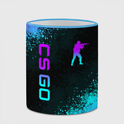 Кружка 3D CS GO NEON SYMBOL STYLE SKIN КС ГО НЕОН, цвет: 3D-небесно-голубой кант — фото 2