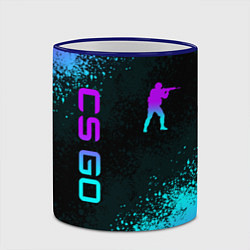 Кружка 3D CS GO NEON SYMBOL STYLE SKIN КС ГО НЕОН, цвет: 3D-синий кант — фото 2