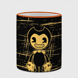 Кружка 3D Bendy and the ink machine - Бенди, цвет: 3D-оранжевый кант — фото 2