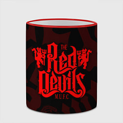 Кружка 3D МАНЧЕСТЕР ЮНАЙТЕД КРАСНЫЕ ДЬЯВОЛЫ RED DEVILS, цвет: 3D-красный кант — фото 2
