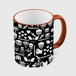 Кружка цветная UNDERTALE PATTERN БЕЛЫЙ