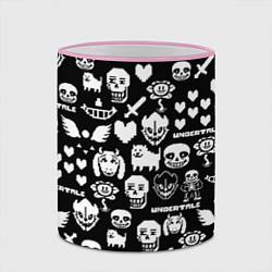 Кружка 3D UNDERTALE PATTERN БЕЛЫЙ, цвет: 3D-розовый кант — фото 2