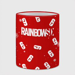 Кружка 3D НОВОГОДНИЙ СВИТЕР RAINBOW SIX SIEGE, цвет: 3D-красный кант — фото 2