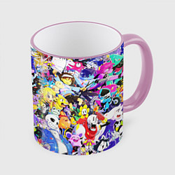 Кружка 3D UNDERTALE PATTERN HEROES, ВСЕ ГЕРОИ ИГРЫ, цвет: 3D-розовый кант