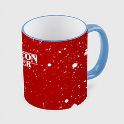 Кружка 3D DUNGEON MASTER BLOOD ГАЧИМУЧИ КРАСНЫЙ, цвет: 3D-небесно-голубой кант