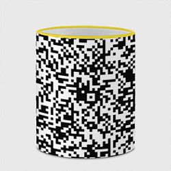 Кружка 3D Стиль QR код, цвет: 3D-желтый кант — фото 2