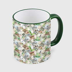 Кружка 3D Деньги РФ Рубли, цвет: 3D-зеленый кант