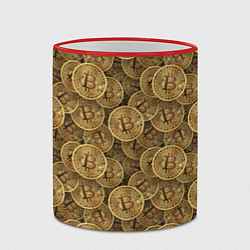Кружка 3D Bitcoins, цвет: 3D-красный кант — фото 2