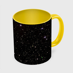 Кружка 3D Ночное звездное небо, цвет: 3D-белый + желтый