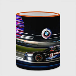 Кружка 3D BMW night city, цвет: 3D-оранжевый кант — фото 2