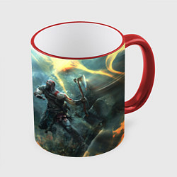 Кружка 3D God of War Fighting, цвет: 3D-красный кант