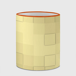 Кружка 3D Золотые квадраты, цвет: 3D-оранжевый кант — фото 2