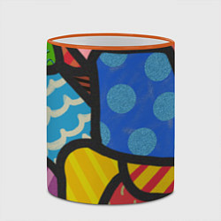 Кружка 3D В стиле ромеро бритто, цвет: 3D-оранжевый кант — фото 2