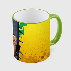 Кружка 3D Chainsaw Man - Дэндзи, цвет: 3D-светло-зеленый кант