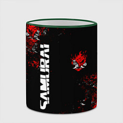 Кружка 3D КИБЕРПАНК 2077 SAMURAI CYBERPUNK 2077, цвет: 3D-зеленый кант — фото 2