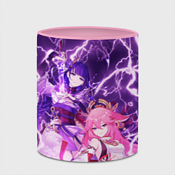 Кружка 3D Genshin Impact - Яэ и Эи, цвет: 3D-белый + розовый — фото 2