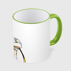 Кружка 3D Чжун Ли в хорошей форме GENSHIN IMPACT, цвет: 3D-светло-зеленый кант